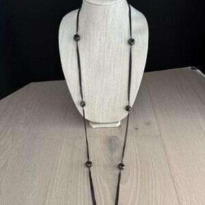 Simply Vera Vera Wang Gunmetal Black Knot Necklace